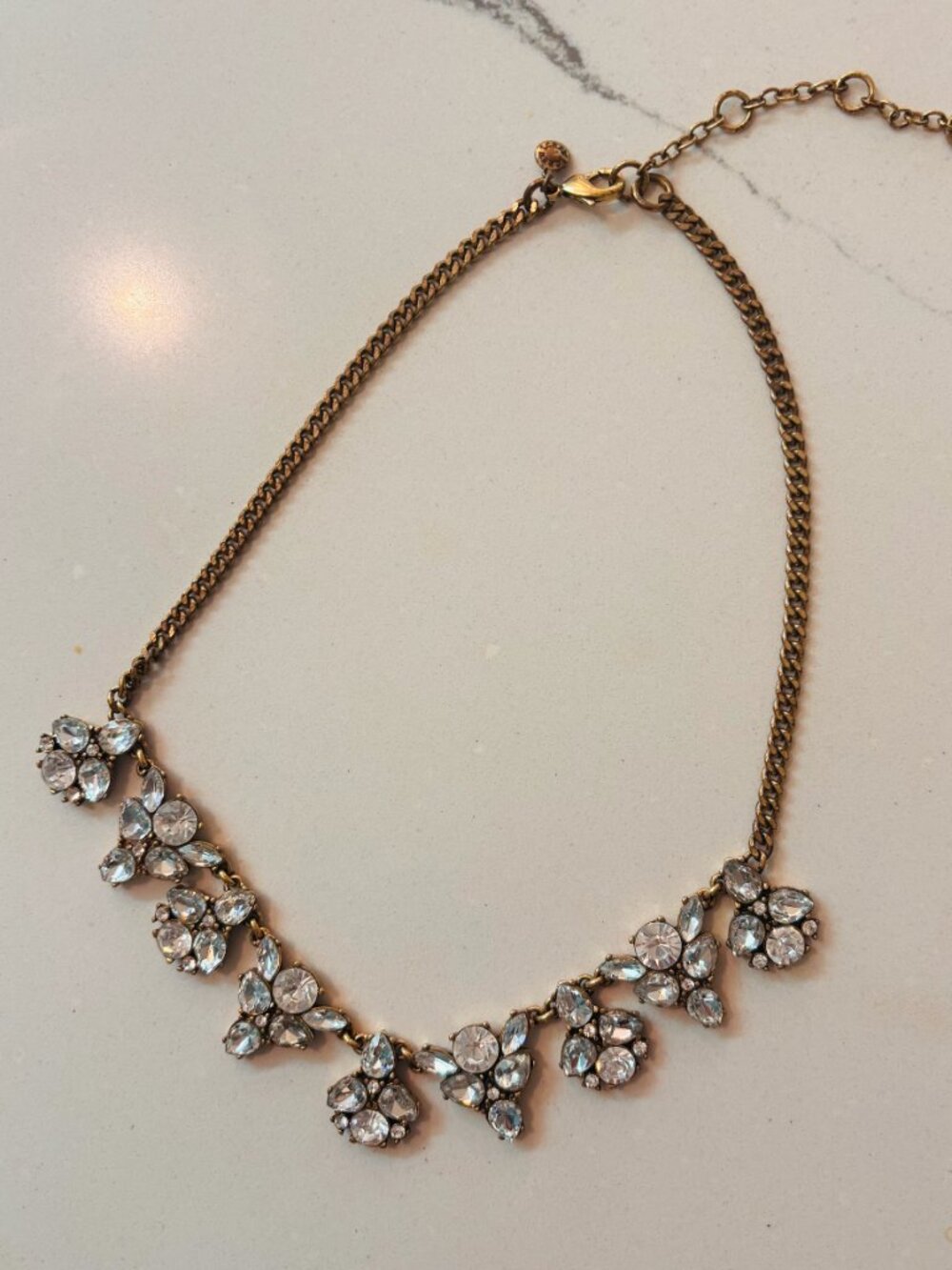 J Crew Crystal Cluster Collar Necklace